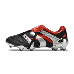 Chuteira Campo Adidas Predator Accelerator Elite FG Preta e Vermelha