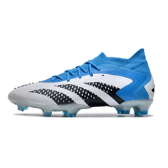 Chuteira Campo Adidas Predator Accuracy.1 FG Branca Azul e Preta - VENI Futebol