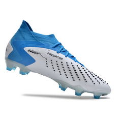 Chuteira Campo Adidas Predator Accuracy.1 FG Branca Azul e Preta - VENI Futebol