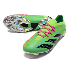 Chuteira Campo Adidas Predator Accuracy.1 Low FG Verde e Rosa - VENI Futebol