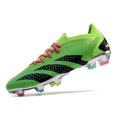 Chuteira Campo Adidas Predator Accuracy.1 Low FG Verde e Rosa - VENI Futebol