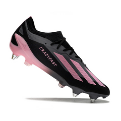 Chuteira Campo Adidas X Crazyfast.1 SG Ponta de Aluminio Preta e Rosa - VENI Futebol