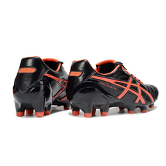 Chuteira Campo Asics Lethal Testimonal 4 IT FG Preta e Vermelha