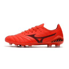 Botas de fútbol Mizuno Morelia Neo III Elite FG rojas y negras