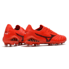 Botas de fútbol Mizuno Morelia Neo III Elite FG rojas y negras