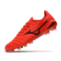 Botas de fútbol Mizuno Morelia Neo III Elite FG rojas y negras