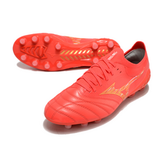 Chuteira Campo Mizuno Morelia Neo III Elite FG Vermelha e Amarela - VENI Futebol