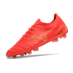 Chuteira Campo Mizuno Morelia Neo III Elite FG Vermelha e Amarela - VENI Futebol