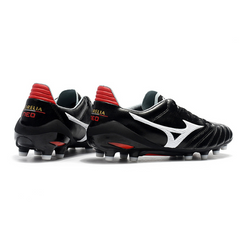 Botas de fútbol Mizuno Morelia Neo II Elite FG negras y rojas