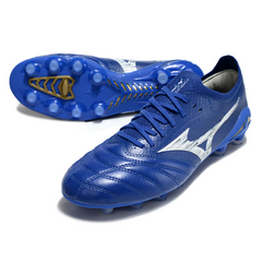 Botas de fútbol Mizuno Morelia Neo IV Elite FG azul y blanco