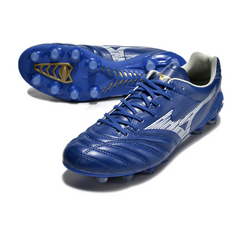 Botas de fútbol Mizuno Morelia Neo IV Pro FG azul y blanco