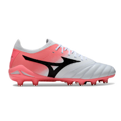 Botas de fútbol Mizuno Morelia Neo IV Elite FG en color blanco y salmón