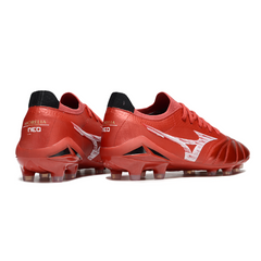 Botas de fútbol Mizuno Morelia Neo IV Elite FG amarillas y rojas
