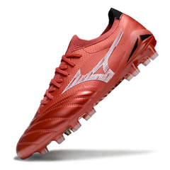 Botas de fútbol Mizuno Morelia Neo IV Elite FG amarillas y rojas