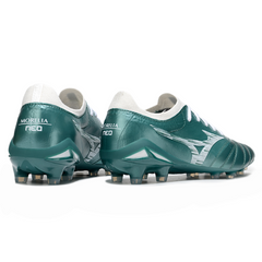 Botas de fútbol Mizuno Morelia Neo IV Elite FG amarillas y rojas