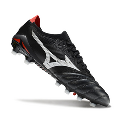 Botas de fútbol Mizuno Morelia Neo IV Elite FG negras, blancas y rojas