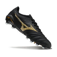 Botas de fútbol Mizuno Morelia Neo IV Elite FG negras y doradas