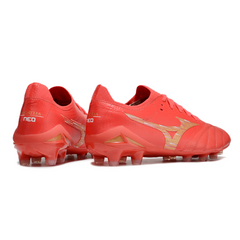 Botas de fútbol Mizuno Morelia Neo IV Elite FG rojas y amarillas