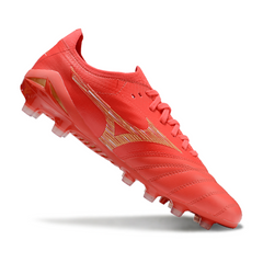 Botas de fútbol Mizuno Morelia Neo IV Elite FG rojas y amarillas