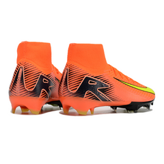 Chuteira Campo Nike Air Zoom Mercurial Superfly 10 Elite FG Laranja e Preta - VENI Futebol