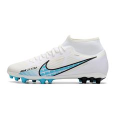 Chuteira Campo Nike Air Zoom Mercurial Superfly 9 Academy AG Branca e Azul - VENI Futebol