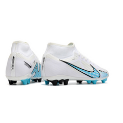 Chuteira Campo Nike Air Zoom Mercurial Superfly 9 Academy AG Branca e Azul - VENI Futebol