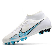 Chuteira Campo Nike Air Zoom Mercurial Superfly 9 Academy AG Branca e Azul - VENI Futebol