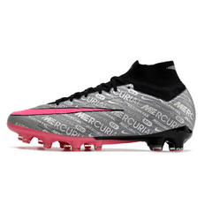 Chuteira Campo Nike Zoom Mercurial Superfly 9 Elite AG Cinza e Rosa - VENI Futebol