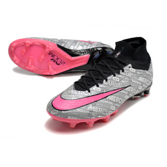 Chuteira Campo Nike Zoom Mercurial Superfly 9 Elite AG Cinza e Rosa - VENI Futebol