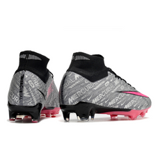 Chuteira Campo Nike Zoom Mercurial Superfly 9 Elite AG Cinza e Rosa - VENI Futebol