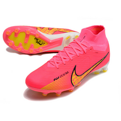 Chuteira Campo Nike Air Zoom Mercurial Superfly 9 Elite AG Rosa e Amarela - VENI Futebol