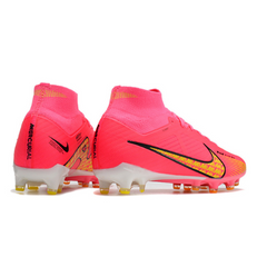 Chuteira Campo Nike Air Zoom Mercurial Superfly 9 Elite AG Rosa e Amarela - VENI Futebol