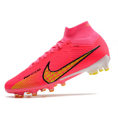 Chuteira Campo Nike Air Zoom Mercurial Superfly 9 Elite AG Rosa e Amarela - VENI Futebol