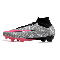 Chuteira Campo Nike Zoom Mercurial Superfly 9 Elite FG Cinza e Rosa