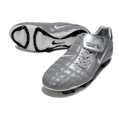Chuteira Campo Nike Air Zoom Total 90 III FG Cinza e Prata