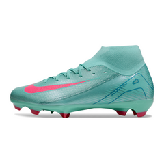 Botas de fútbol Nike Air Zoom Mercurial Superfly 10 Academy AG azul claro y rosa