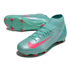 Botas de fútbol Nike Air Zoom Mercurial Superfly 10 Academy AG azul claro y rosa