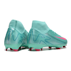 Botas de fútbol Nike Air Zoom Mercurial Superfly 10 Academy AG azul claro y rosa