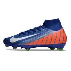 Chuteira Campo Nike Air Zoom Mercurial Superfly 10 Elite FG Azul e Laranja