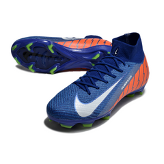 Chuteira Campo Nike Air Zoom Mercurial Superfly 10 Elite FG Azul e Laranja