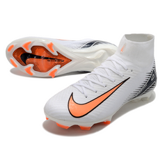 Chuteira Campo Nike Air Zoom Mercurial Superfly 10 Elite FG Branca, Preta e Laranja - VENI Futebol