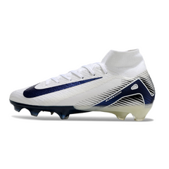 Chuteira Campo Nike Air Zoom Mercurial Superfly 10 Elite FG Branca e Azul