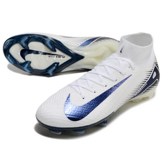 Nike Air Zoom Mercurial Superfly 10 Elite FG White and Blue Football Boots