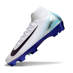 Chuteira Campo Nike Air Zoom Mercurial Superfly 10 Elite FG Branco e Azul