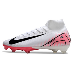 Botas de fútbol Nike Air Zoom Mercurial Superfly 10 Elite FG en color blanco y rosa claro