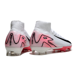 Botas de fútbol Nike Air Zoom Mercurial Superfly 10 Elite FG en color blanco y rosa claro