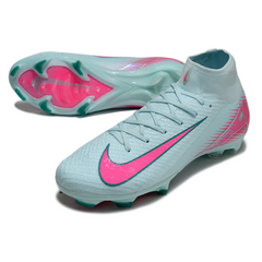 Botas de fútbol Nike Air Zoom Mercurial Superfly 10 Elite FG azul claro y rosa