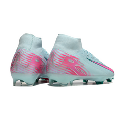 Botas de fútbol Nike Air Zoom Mercurial Superfly 10 Elite FG azul claro y rosa