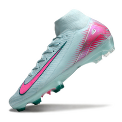 Botas de fútbol Nike Air Zoom Mercurial Superfly 10 Elite FG azul claro y rosa