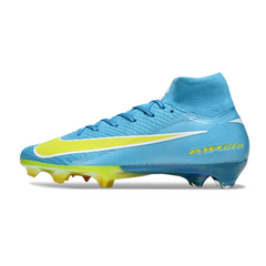 Botas de fútbol Nike Air Zoom Mercurial Superfly 10 Elite FG azul claro y rosa